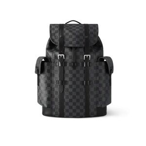 Louis Vuitton Bag Christopher MM in Damien Graphite  Canvas Leather Backpack